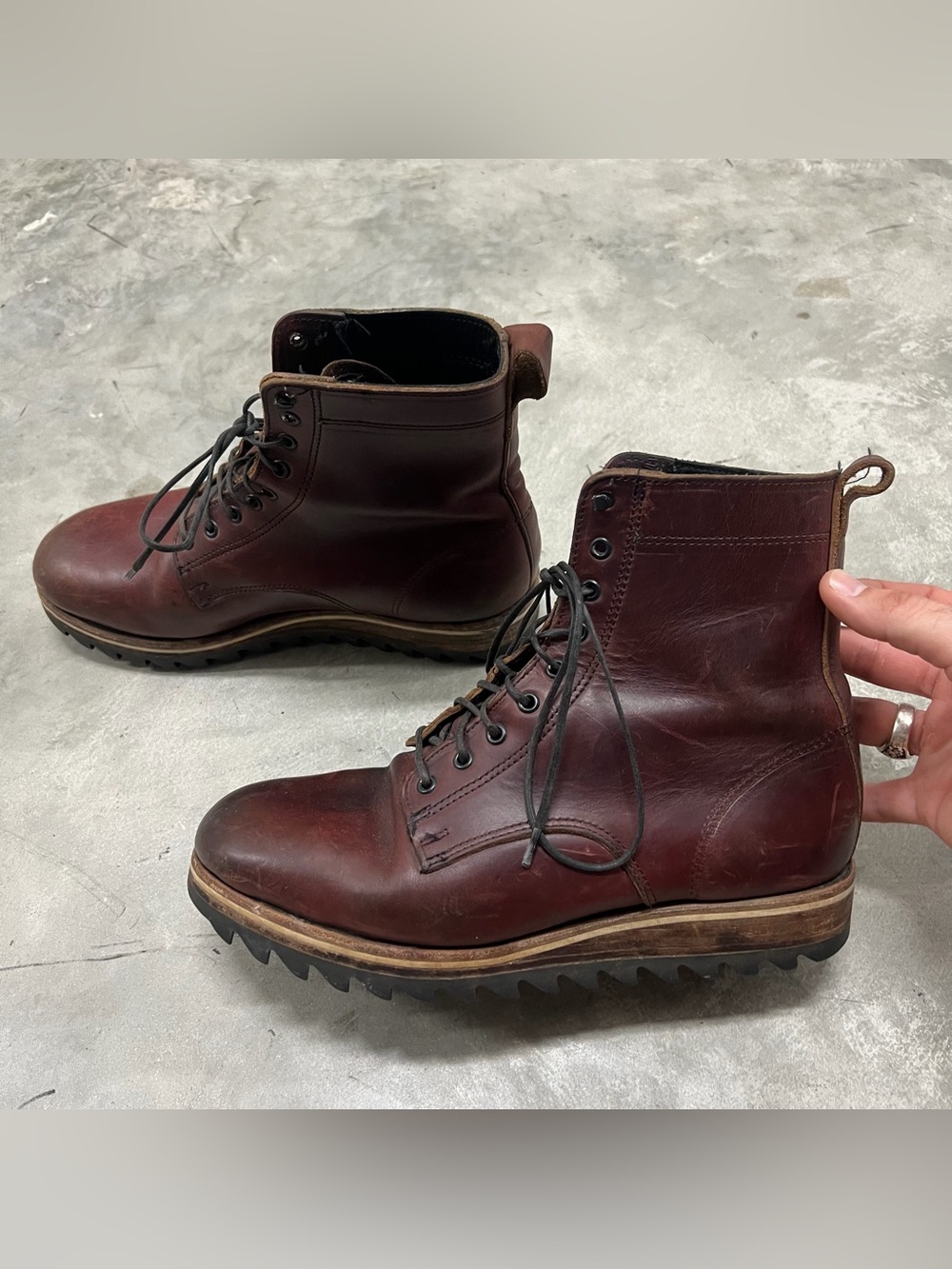 Men's Cordovan Hi-Top Casual/Dress Boots H0047-05 Size 9.5 Helm Kiffen Vibram